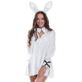 Brandsseller Animal Set Deluxe Headband Ears Tail Satin Bow Bracelets with Bow (Deluxe Fancy Dress Rabbit Bunny Set)