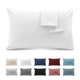 Cushion Cover 50 x 90 cm (Set of 2) – Microfibre Certified Oeko-Tex® – Cushion Cover with Zip – Pillow Case Soft and Breathable – White