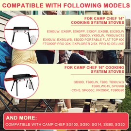 DcYourHome 14" x 16" Fry Griddle Pan for Camp Chef SB30D,EX280LW,EX60LW,YK60LW,EX60FP,EX90LW,EX60B,EX60P,DB60D, Universal Flat Top Plate for 14" Cooking Systems and Double & Single Burner Gas/Propane