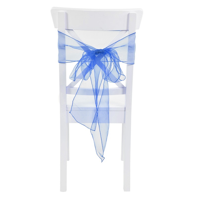 10Pcs Organza Banquet Chair Sash Exquisite Chair Bows Sashes for