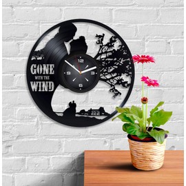 Gone with The Wind Book Vinyl Record Wall Clock. Decor for Bedroom, Living Room, Kids Room. Gift for Boys or Girls. Christmas, Birthday, Holiday, Housewarming Present.