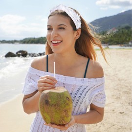 Jaciya Mermaid Birthday Party Decorations Sequin Pearl Headband for Women Sparkly White Headband for Girls Cute Knotted Starfish Head Band Fashion Hairband