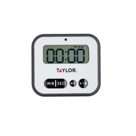 Taylor Kitchen Timer, Professional Loud Digital Timer with Alert Light, Stopwatch Function, White & Black,5 x 8.5 x 7.5 cm