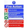 V Safety 12006AN-R General Fire Action 5 Message Risks Sign,