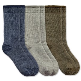 Jefferies Socks Boys Girls Merino Wool Cushion Boot Socks 3 Pair Pack (as1, alpha, s, regular, Denim/Grey/Brown)