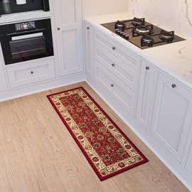 Ottomanson 3'3" x 5' Rugs for Living Room Oriental Area Rug for Bedroom - Non Slip Durable Large Floor Carpet for High Traffic Areas - Indoor Rug for Dining Room Kitchen Kids Playroom, Red