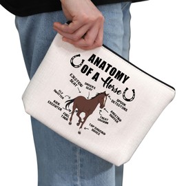 G2TUP Horses Lover Gift Anatomy of Horse Makeup Bag Horse Lady Cosmetic Bag Gifts for Cowgirl Horse Mom Gift (Anatomy of Horse CB)