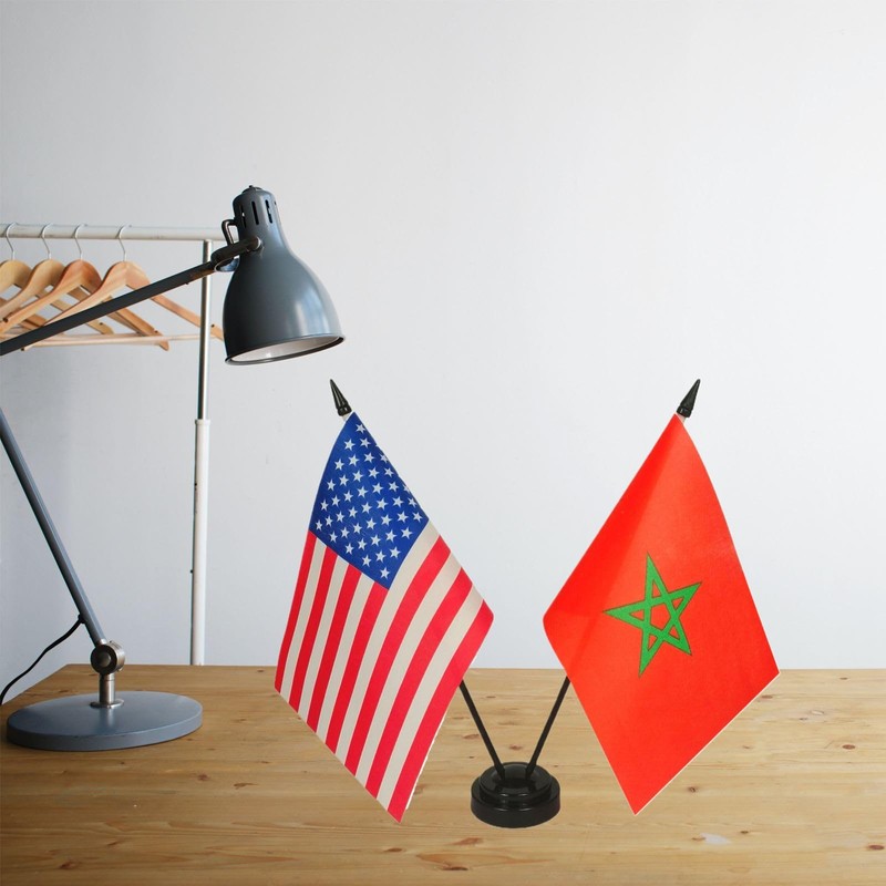 America & Morocco Friendship Twin Desk Flag, US Morocco Table