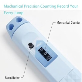 Cuerda de saltar con mostrador para fitness, cuerda de saltar ajustable sin enredos con contador mecánico y agarres antideslizantes, equipo de entrena