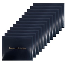 GraduationMall Imprinted Diploma Cover for Certificate 8.5''x 11'' Darkblue,12-Packs