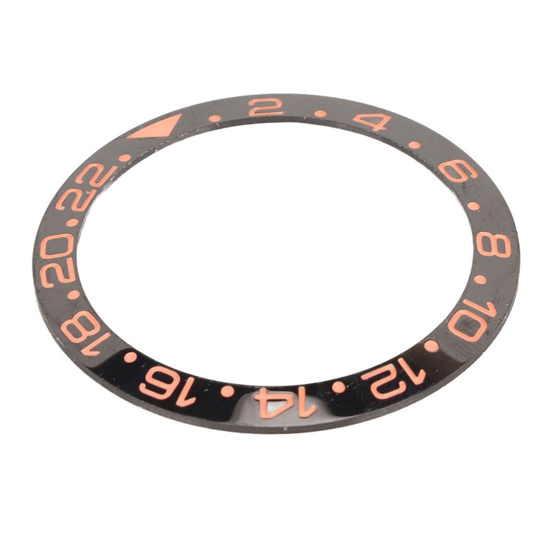 Watch Bezel Insert 38mm Black Base Rose Gold Digit Ceramic