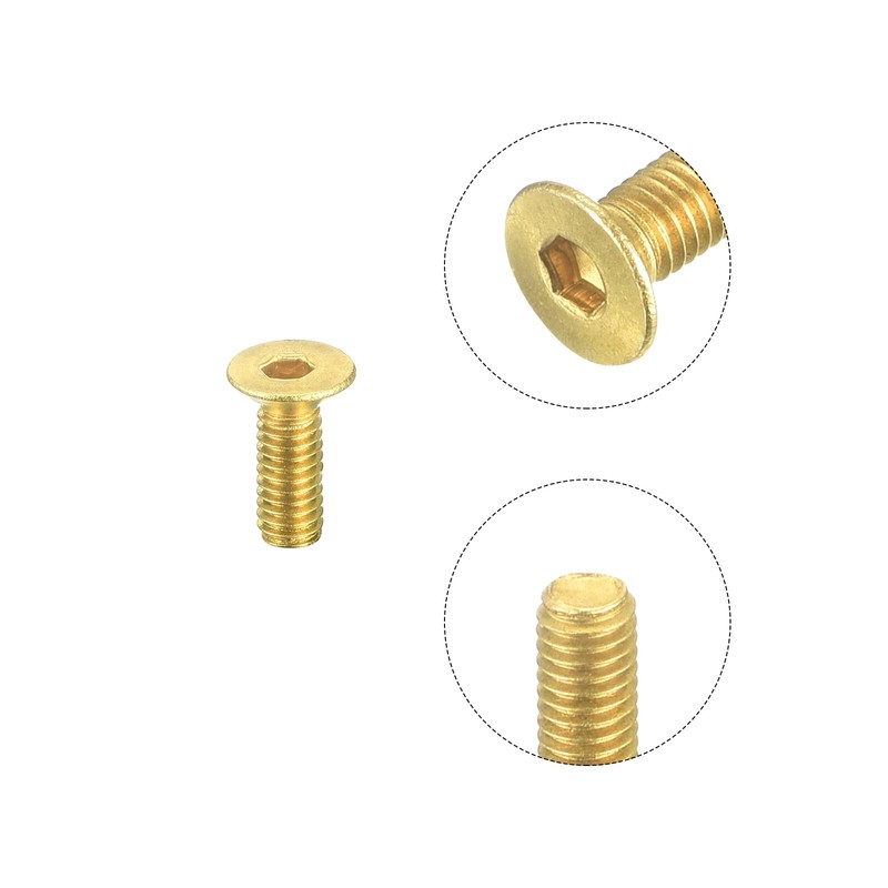 sourcing map Flat Head Screws M3 0.5 x 8 mm