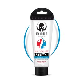 WARRIOR - WIN YOUR BATTLES- 3 in 1 Body Wash For Men & Women, Travel Size Body Wash, Shampoo, Shaving Lather with Citrus Mint Scent Liquid Soap Body Wash for Military & Camping Enthusiasts (3.0 FL OZ)
