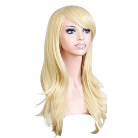 Pelucas Rubias Onduladas y Rizadas para Mujeres | Largo y Resistente al Calor | Ideal para Cosplay y Helloween | Color Luz de Rubias
