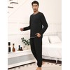 Ekouaer Mens Pyjamas Sets Soft Pjs Loungewear Long-Sleeve Top Elastic