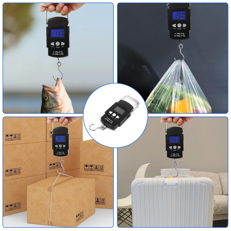 Digital Scale with Lip Gripper：110 Lbs/50 Kg Backlight LCD Display