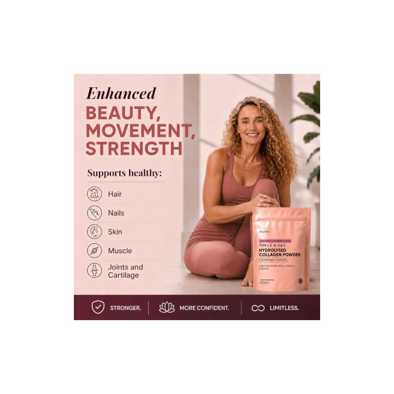 Inspiriko Multi Collagen Powder for Women, Hydrolized Collagen Peptides