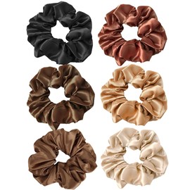 6 Pcs Hair Scrunchies Satin Elastic Soft Hair Ties Scrunchy Hair Bands for Girls and Ladies Multi Colors