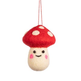Sass & Belle Smiley Hanging Felt Mushroom