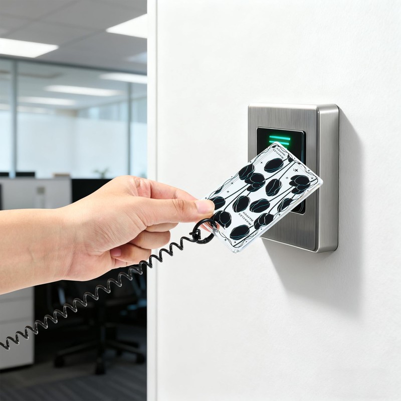 SHININGEYES ID Card Badge Holder Key Chain Plastic Spring Rope