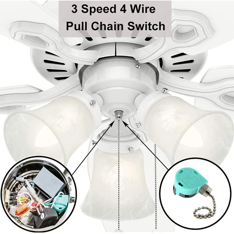 Ceiling Fan Switch 3 Speed 4 Wire, Ze-268s6 Ceiling Fan