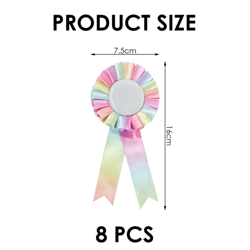 Pack of 8 Colorful Badges, Winning Badges, Wedding Badges, Graduation