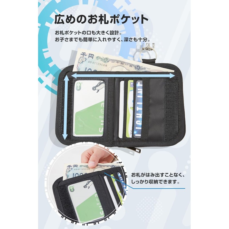 Sezu Wallet for Kids Boys Camo Pattern Kids Wallet Necklace