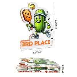 Upgraded 3PCS Pickleball Trophy Funny, Pickleball Medals 1st 2nd 3rd, Acrylic Pickle Ball Tournament Prize for Pickle Baller Competitions (Green)