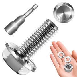 M10 x 25mm (10 Sets) M10x1.5 Bolt Flanged Hex Head Nuts and Bolts,Flange Hexagon Screws with Nuts and Washers,Screws 304 Stainless Steel 18-8 Metric Bolt Assortment, DIN 6921, by Mywish