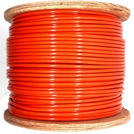 1/8" Coated to 3/16" Diameter, 7x7 Construction, Orange Vinyl Coated Cable (500 ft Reel)