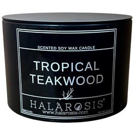 Halarosis Zen Collection - Tropical Teakwood Scented Candles - Teakwood Candle Highly Fragrance - Natural Soy Wax Candles - Smell Good Candle Long-Lasting Burn Time Aromatherapy Candles 15.2 oz