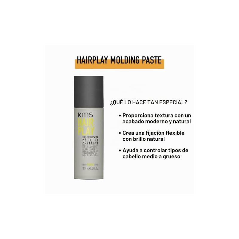 KMS HAIRPLAY Molding Paste Provides Texture, Natural Shine, Pliable Hold