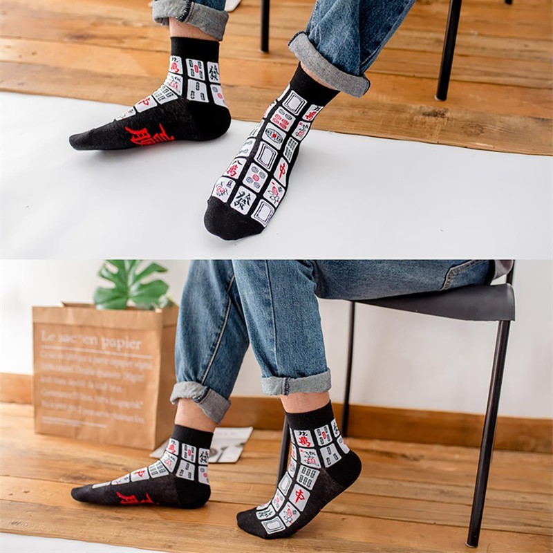 Bocotojp Thick Socks, Short Socks, Fashion Socks, Couple Socks, Mahjong