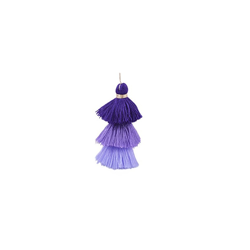 Konmay Bulk 20pcs Tri-Layered Tassels with Hanging Loop for Jewelry