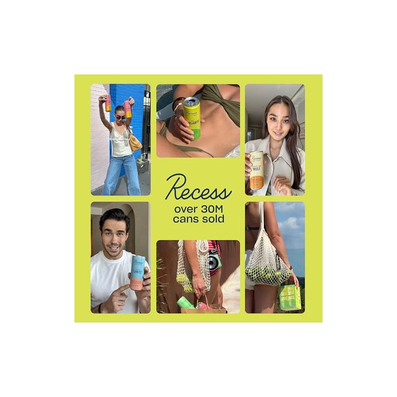 Recess Zero Proof “Margarita” Party Pack Mini Cans, Alcohol Free