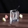 Coideal Glass Crystal Pen Pencil Cup Holder Square Clear Small