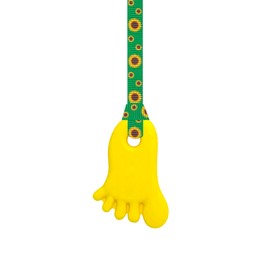 Sensory Oojamabobs - Foot Pendant chew Necklace - Autism - Yellow with Lanyard (54cm, Sunflowers Lanyard)
