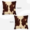 IBILIU Cowhide Print Throw Pillow Covers 18X18,Cow Hair Cow Skin