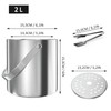 thirei 2L Ice Cube Tray, Stainless Steel Ice Container, with
