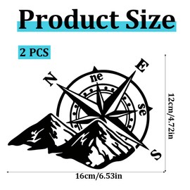 UZEXYO 2 PCS Black Compass Car Stickers, Campervan Stickers, Bumper Stickers,for All Motorhome Truck Van Car Bumper Decal Waterproof Vinyl Decals