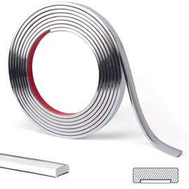 32.8 Ft Peel and Stick Trim,Flexible Peel and Stick Trim Molding,Molding Trim for Wall Tile Edges,Kitchen,Ceilings,Backsplash and Mirrior Frame Decor(Silver)