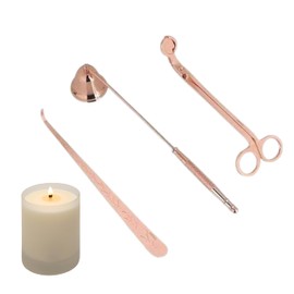 Burning Wick Candles Boxed 3 Piece Candlewick Trimmer Kit for DIY Candle Making Rose Gold