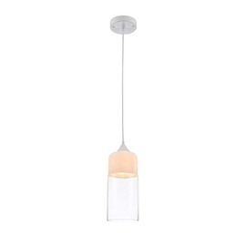 Matte White Iron Mini Pendant Light with Clear Glass Shade