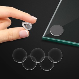 Protector de mesa de vidrio suave transparente autoadhesivo de alta calidad, antideslizante y arañazos para mesa de cristal, almohadillas redondas de goma para espaciador de mesa de vidrio, (0.78 x 0.78 pulgadas, 48 unidades)