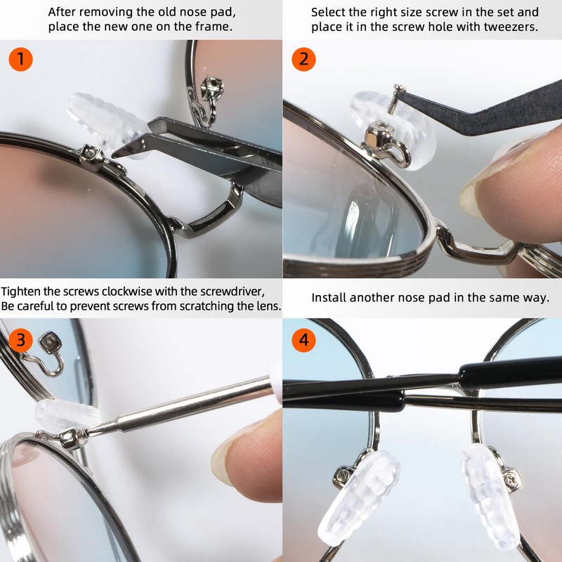 1100Pcs (11 Sizes) Micro Screw Kit Eyeglass Sunglass Repair Kit