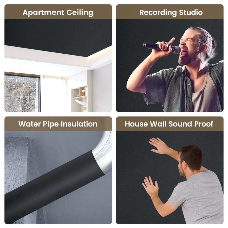 Kaqiluo 2 Pack High Density Self-Adhesive Sound Insulation Acoustic Closed