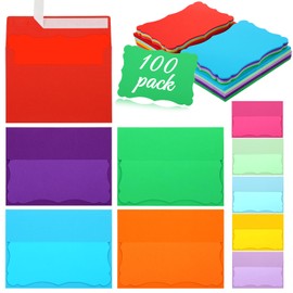 Ysglory 100 Pcs A7 Envelopes with 5x7 Blank Note Cards for Invitations