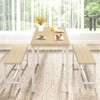 Rovibek 43" Dining Table Benches Set for 4, Modern Space