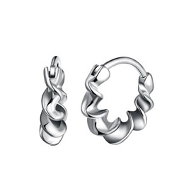 Yumilok Stainless Steel Earrings for Men Women Creative Spiral Irregular Hoops for Fashionable Youth Classic Small Silver Creole Earring Novelty Accessories Jewellery for Teenager