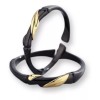 Dtup Set Anillos Pareja Calidad Oro Negro Bambú Elegante Regalo